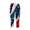 thumbnail image 4 of SELONE Women Capri Pants 4th of July Red White and Blue Leggings Pants Patriotic Graphic Outerwear Navy S, 4 of 5