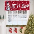 thumbnail image 4 of Christmas Snow Valances for Windows, 54 x 18in, Winter Snowman Snowflakes Xmas Red Rod Pocket Kitchen Valance Curtain Light Filtering Window Treatments for Living Room Bedroom, 1 Panel, 4 of 7
