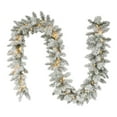 thumbnail image 1 of Holiday Time 9' Pre-lit Flocked Christmas Garland, Green, 1 of 4