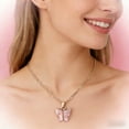 thumbnail image 2 of Butterfly Necklaces for Women,Butterfly Gifts for Women,Valentines Day Butterflys Pendant Necklace,Colorful Butterfly Pendant Necklace for Women Bohemian Acrylic Adjustable Retro Card(Pink), 2 of 6