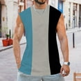 thumbnail image 3 of Vedolay Tank Tops Men Men Summer Stripe Fashion Casual Sports Sleeveless Top Mens Tank Top(Blue,L), 3 of 4