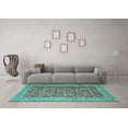 thumbnail image 3 of Ahgly Company Indoor Square Persian Turquoise Blue Traditional Area Rugs, 6' Square, 3 of 4