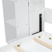 Mintazer Queen Murphy Bed with Pull-Out Storage Cabinets, Modern Foldable Wall Bed with Storage Doors for Bedroom Apartment Guest Room, White