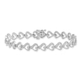 thumbnail image 6 of Auriga Fine Jewelry 925 Sterling Silver Rhodium Plated Diam. Heart Bracelet 7 inch for Women, 6 of 6