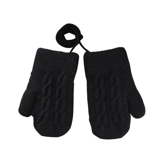 Childrens Gloves Double-layered Soft Thicke ned Knit Outdoor