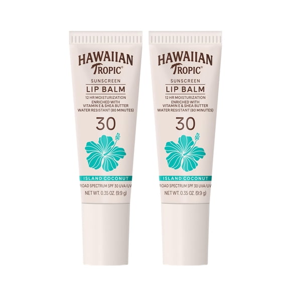 Bálsamo Labial Hawaiian Tropic Island Coconut FPS 30 Pack Doble