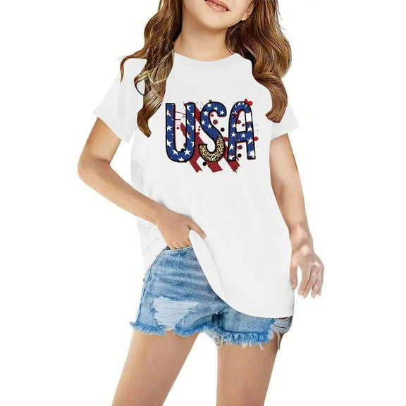 Aboser USA Patriotic T Shirts for Kids 12-14 Kid Ameirica Flag Shirts 3D Graphic Tees for Boys and Girls Novelty Fashion T-Shirts Unisex Casual Summer Tops Size 6-16 Years