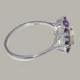 thumbnail image 4 of LBG British Made 14k White Gold Natural Opal & Amethyst Womens Statement Ring - 33 size options - Size 5, 4 of 5