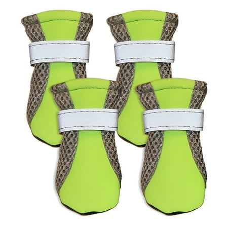 TELOLY 4Pcs Dog Shoes Non-Slip Grip Dog Boots Easy Movement Shoes for Dogs Green XL
