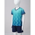 thumbnail image 3 of JanJean Soccer Uniforms for Kids Boys Football Jersey V Neck Practice T Shirt and Sport Shorts Set Sky Blue 3XS, 3 of 7