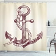 thumbnail image 1 of Ambesonne Anchor Shower Curtain, Realistic Marine Design, 69"Wx84"L, Dark Mauve Cream, 1 of 3