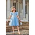 thumbnail image 5 of Arshiner Toddler Tutu Dresses Summer Puff Sleeve Tulle Easter Wedding Flower Party Formal Girl Dress, 5 of 7