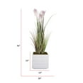 thumbnail image 2 of Artificial Reed Grass | 54" fake grass in a white wooden styled planter| Lavender Ombre feathers | Vintage Home, 2 of 7