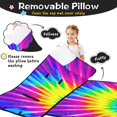 thumbnail image 3 of Pink and Yellow Tie Dye Pattern Teens Toddler Nap Mat with Pillow, Sleeping Mat Bag for Preschool Daycare 59"x22", 3 of 6
