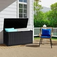 thumbnail image 5 of Dextrus 86 Gallon Large Deck Box, Double-Wall Resin Outdoor Storage Boxes, Deck Storage for Patio Furniture, Cushions, Pool Float, Garden Tools, Lockable & Waterproof (Black), 5 of 7
