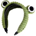 thumbnail image 1 of Divertida diadema de rana, diademas tejidas a ganchillo, bonita envoltura para la cabeza para fiesta, tocado para disfraz, accesorios elásticos para el cabello, 1 of 5