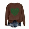 thumbnail image 4 of FDGIU ‌‌‌‌Women's Saint Patrick's Day Sweatshirt - Long Sleeve Green Shamrock Print Crew Neck Pullover, 4 of 6