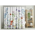 thumbnail image 3 of Homease Floral Fabric Shower Curtain, Pink Blue Bathroom Curtain with Hooks, 72" x 72", Waterproof, 3 of 8