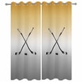 thumbnail image 4 of Outdoor Curtains for Patio Waterproof Hockey Player Indoor/Outdoor Curtain Tiebacks Sports Ground Ombre Grey Yellow Privacy Sun Block Grommet Drapes for Pergolas Gazebo Porch 2 Panel 54x108 Inch, 4 of 9