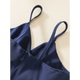 thumbnail image 5 of Little Girl’s Solid Color Dress Casual Knotted V-neck Button Suspender A-line Dress, 5 of 9