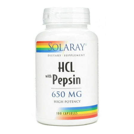 - High Potency HCl With Pepsin Solaray 100 Caps