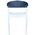 thumbnail image 5 of Luxury Commercial Living 32" White and Black Transparent Stackable Outdoor Patio Dining Arm Chair, 5 of 7