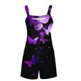 thumbnail image 4 of Sakmal Overalls Womens Rompers for Summer Trendy Sleeveless Scoop Neck Short Jumpsuits Graphic Rompers with Pockets, 4 of 5