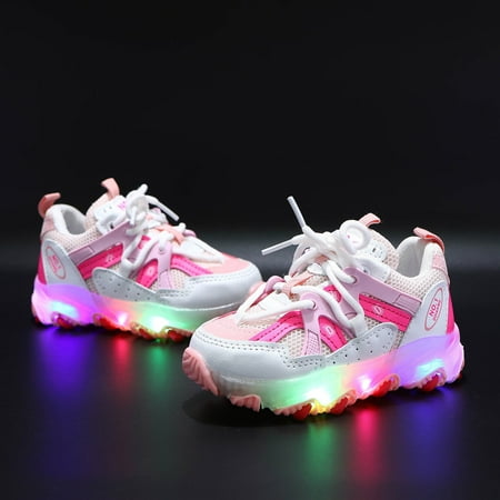 

〖TOTO〗Girls Sneakers Children Kids Baby Girls Boys Sneakers Bling Led Light Luminous Sport Shoes