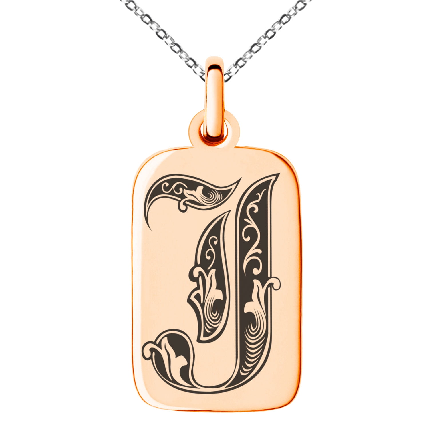 J Monogram Metal Pendant Necklace