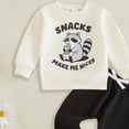 thumbnail image 4 of CAICJ98 Toddler Baby Boy Girl Fall Outfit Long Sleeve Letter Print Sweatshirt Pants Set Infant Clothes 6 12 18 24 Months 2T 3T (Black,6-12 Months), 4 of 4