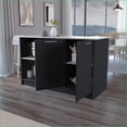 thumbnail image 3 of Kitchen Islands Modern Manufactured Wood with 59'' Countertop, Storage Cabinets & Shelves | Stationary Kitchen Islands | Large (56 in), 3 of 6
