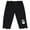 Black, variant on Girls Capri Leggings with Patch Detail, Soft Stretchy Ruffle Hem Summer Casual & Play Outfit,2-3 Years