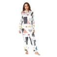 thumbnail image 2 of FORMRS Onesies Pajama for Adults Unisex Hoodie Winter Jumpsuit One Piece Sleepwear, Sizes S-2XL, White Simple Shapes, 2 of 7