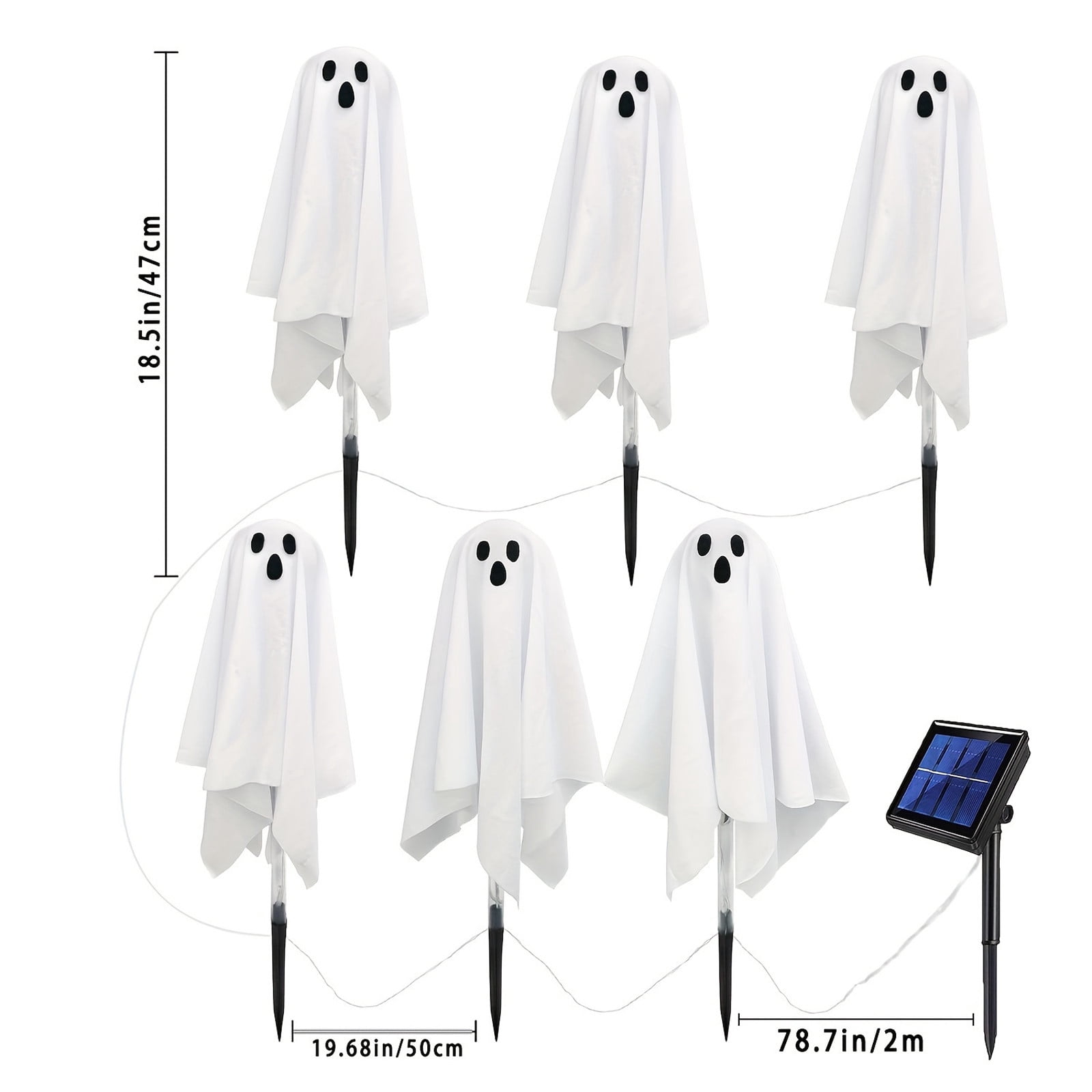 Solar Halloween Lights for Outdoor Garden Decor, Easy Installation with Ground Stakes, Portable Horror Decor Set, Solar Powered Automatic Lighting