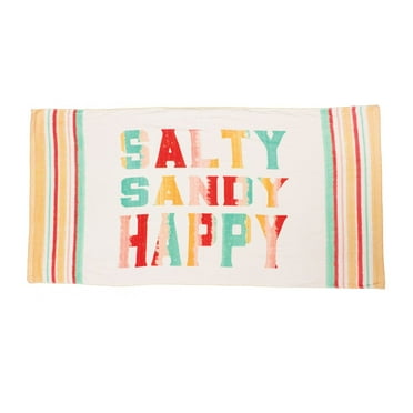 Beachcombers Saltysandyhappy Towel Kitchen Towel Decor Decoration 18" x 27" Multi