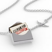 Locket Necklace Worlds Best Ironmaster in a silver Envelope Neonblond