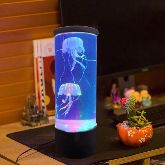 Tarmeek Jellyfish Lamp LED Night Light with Sensor, USB Rechargeable Color Changing Office Lamp, Simulated Jellyfish Aquarium for Holiday Decoration, Christmas Decoration Gift