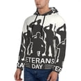 thumbnail image 3 of Honeii Veterans Day Pattern Mens Hoodies Men's Loose Sleeve Sweatshirt,Pullover Hooded Sweatshirt for Men,Essentials Hoodie-X-Large, 3 of 7