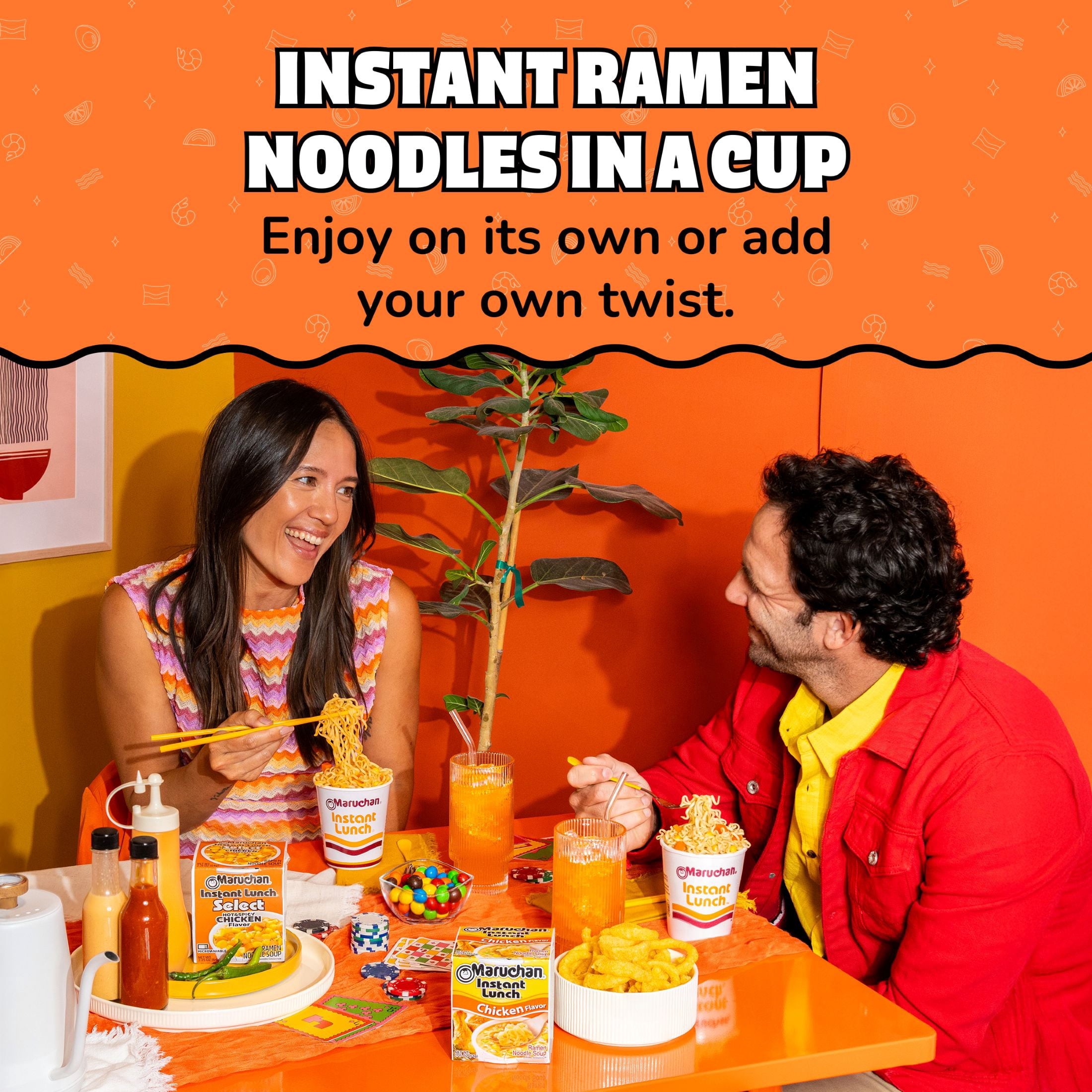 Maruchan Instant Lunch Ramen Noodles, Chicken Flavor, 2.25 oz Cup