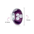 thumbnail image 3 of Bling Jewelry Womens Murano Glass Charm Bead with Sterling Silver Core - Floral Design for Bracelets, 3 of 4
