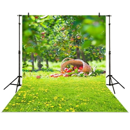 Image of MOHome 5x7ft Photography Backdrops Natural Princess Girl Baby Grass Orchard Garden Lawn Newborn Studio Background