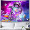 thumbnail image 1 of Tapiz psicodélico de astronauta de medusas JAMW decoración estética fresca cielo estrellado morado 150 x 130 Sencillez, 1 of 5