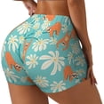 thumbnail image 2 of Fotbe Cute Sloth on Floral Tree Seamless Shorts, Womens Workout Shorts High Waist Stretch Booty Short for Gym/Yoga/Running/Biking-Small, 2 of 9