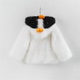thumbnail image 4 of lnmuld Kids Penguin Animal Hooded Jacket Full Zip Soft Fuzzy Plush Costume Coat for Dress Up White,2-3 Years, 4 of 5
