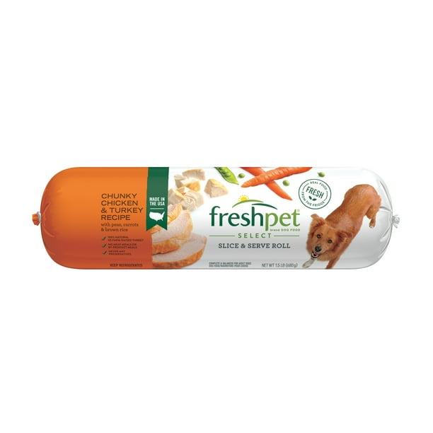 Freshpet Healthy & Natural Dog Food, Fresh Chicken & Turkey Roll, 1.5lb