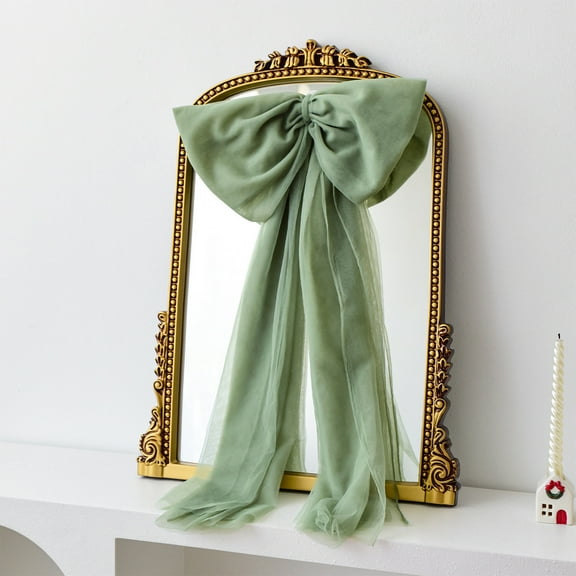 Large Christmas Bows Christmas Tree Decoration, Beautiful Soft Christmas Bow Ornament for Christmas Decorations and Gift Wrapping 29.53x13.78 Inch Green