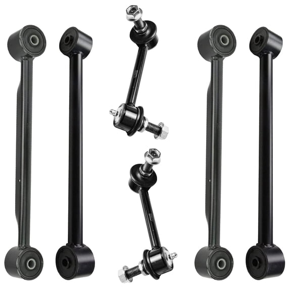 Detroit Axle - Rear Upper Lower Control Arms Sway Bar Links for Chevrolet SSR Trailblazer EXT GMC Envoy XL Buick Rainier Olds Bravada - 6pc Set