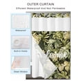 thumbnail image 2 of No Hook Cloth Fabric Shower Curtain with Snap in Liner, Summer Green Leaf Waterproof Shower Curtains Set with See Through Top Window, Botanical Watercolor Tropical Plants Bath Curtains Shower 36"x78", 2 of 6