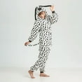thumbnail image 1 of Pyjama d'Hiver Familial une Pièce Zebra avec Deux Oreilles Rondes Roses Polyester Chaud Ajusté et Confortable Vêtements de Nuit Cosplay RWJDXD, 1 of 7