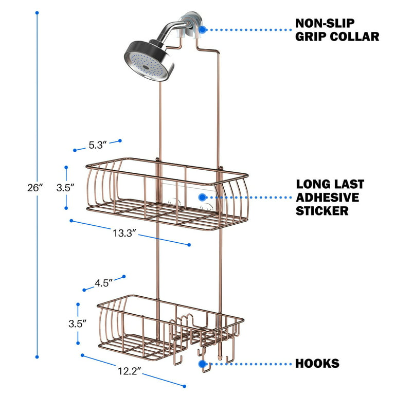  Epicano Shower Caddy 2-Pack, Adhesive Shower Shelves
